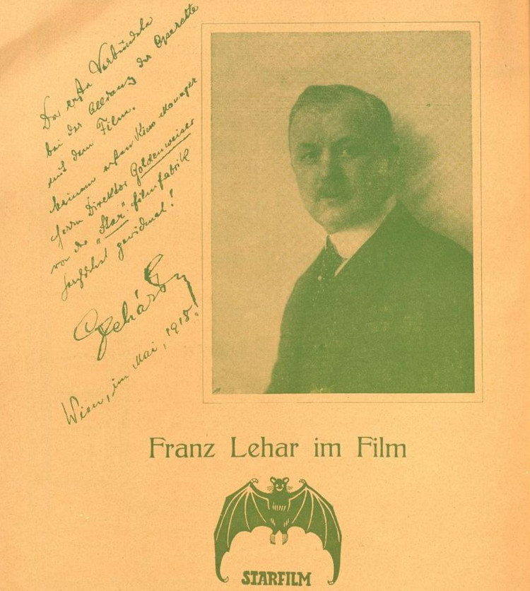 Handschriftliche Widmung Franz Lehárs an Ernst Goldenweiser