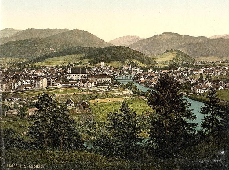 Ansicht von Leoben um 1900