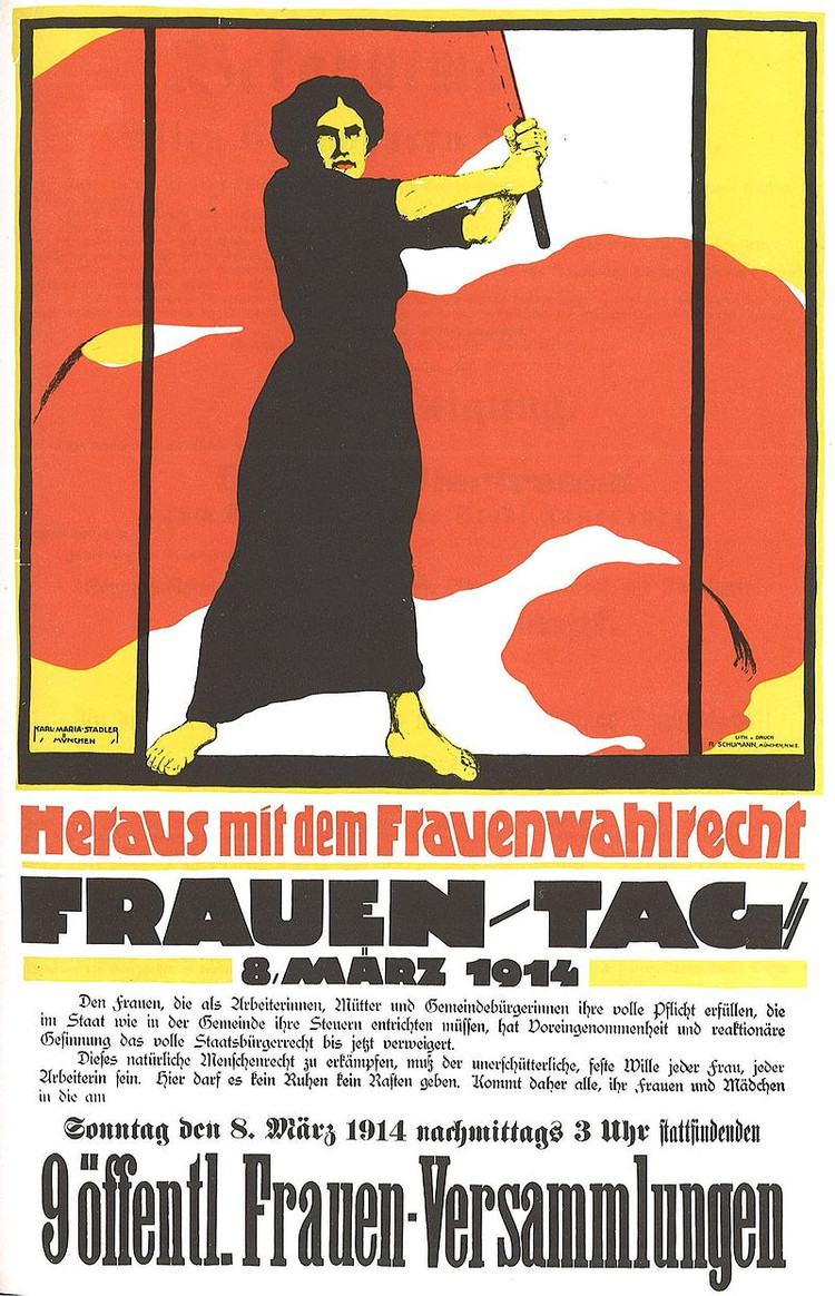 Plakat für den Frauentag am 8. März 1914; © Gemeinfrei