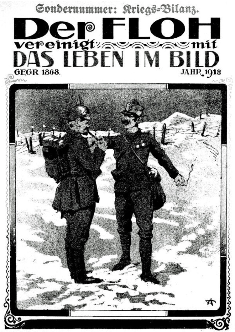 Titelblatt der Sondernummer von "Der Floh" zu Jahresbeginn 1918