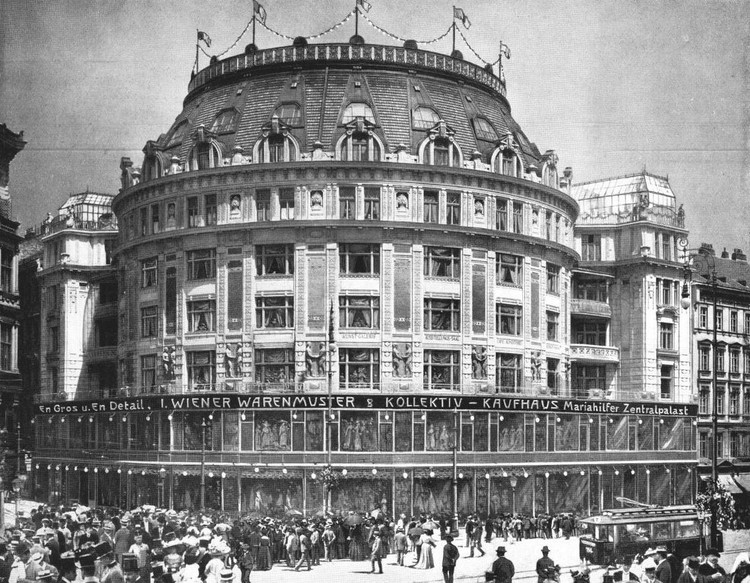 Erstes Wiener Warenmuster-Kollektiv-Kaufhaus 1912 in der Mariahilferstraße 120