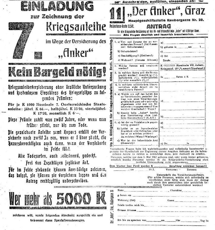 Einladung zur Zeichnung der 7. Kriegsanleihe