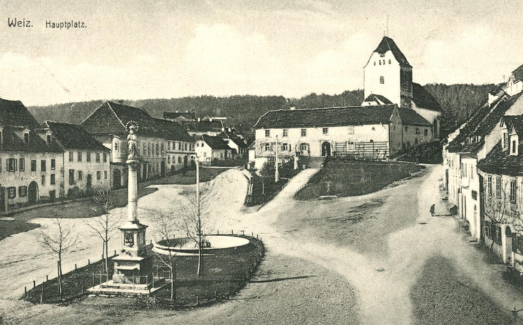 Der Hauptplatz von Weiz, Steiermark, um 1914