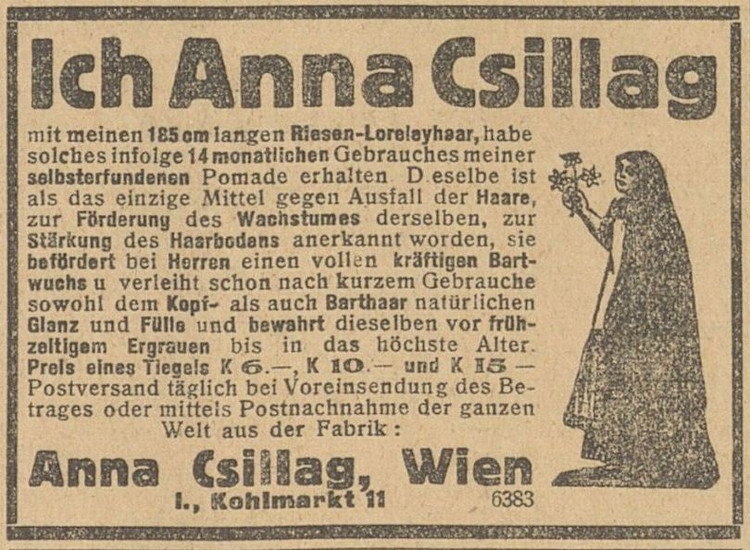 Die berühmte Werbeeinschaltung der Anna Csillag